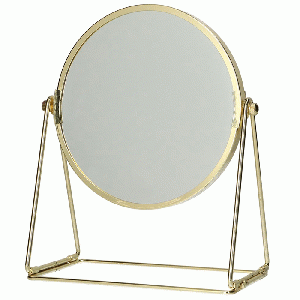 Make-up spiegel op frame (3x vergrotend) - goud