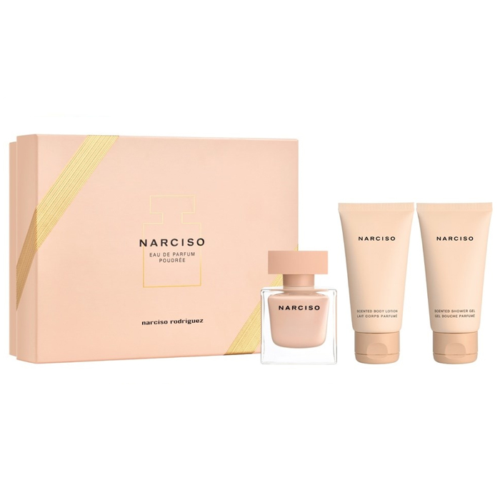 narciso rodriguez poudree 50ml Eau de Parfum + bodylotion + showergel set