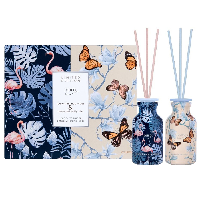 limited edition ipuro - geurstokjes - flamingo - butterfly