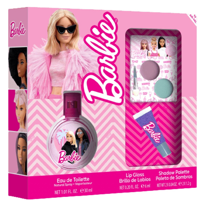 Barbie Geurtje Edt 30 Ml + Lip Gloss + Palette - Geschenkset